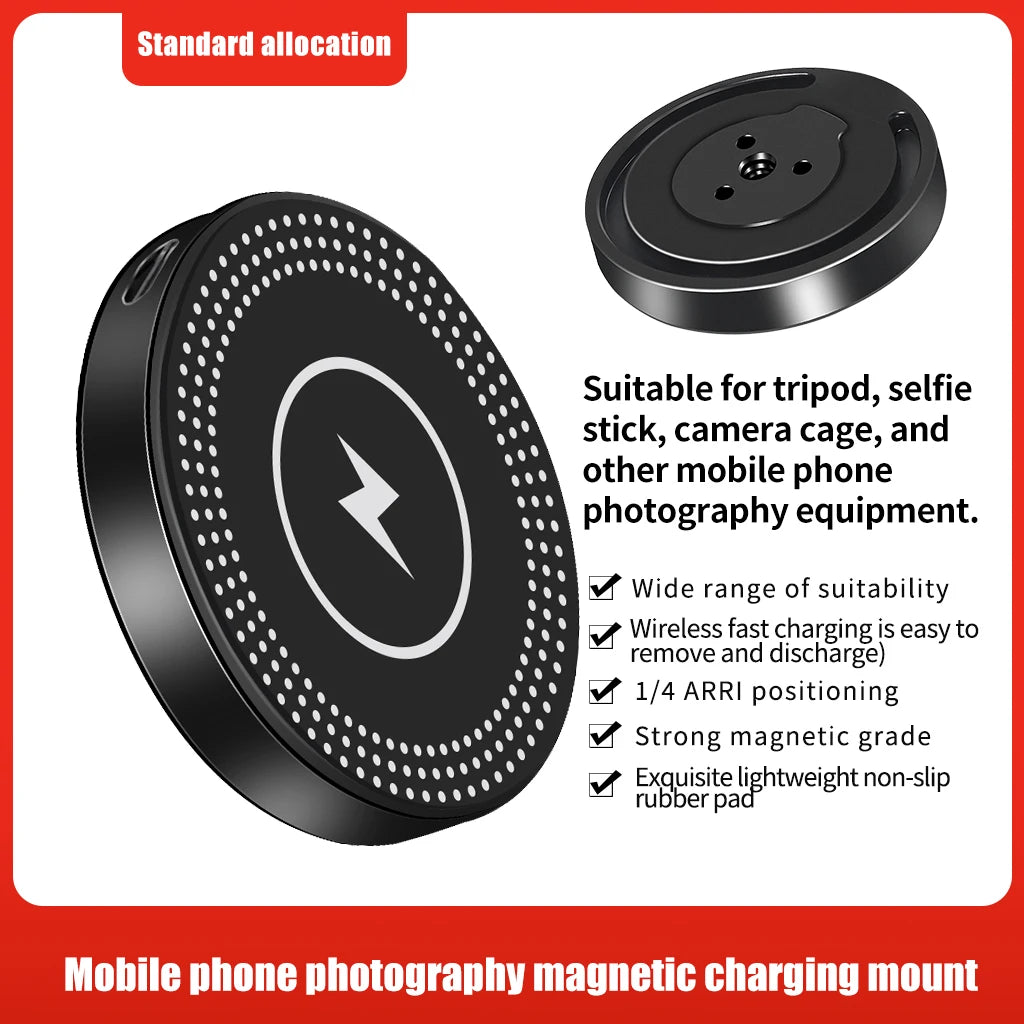 10W Magnetic Wireless Charger Phone Stand Holder for iPhone 14 13 Pro Max MagSafe 1/4 Quick Release Magnet Fast Charging Station