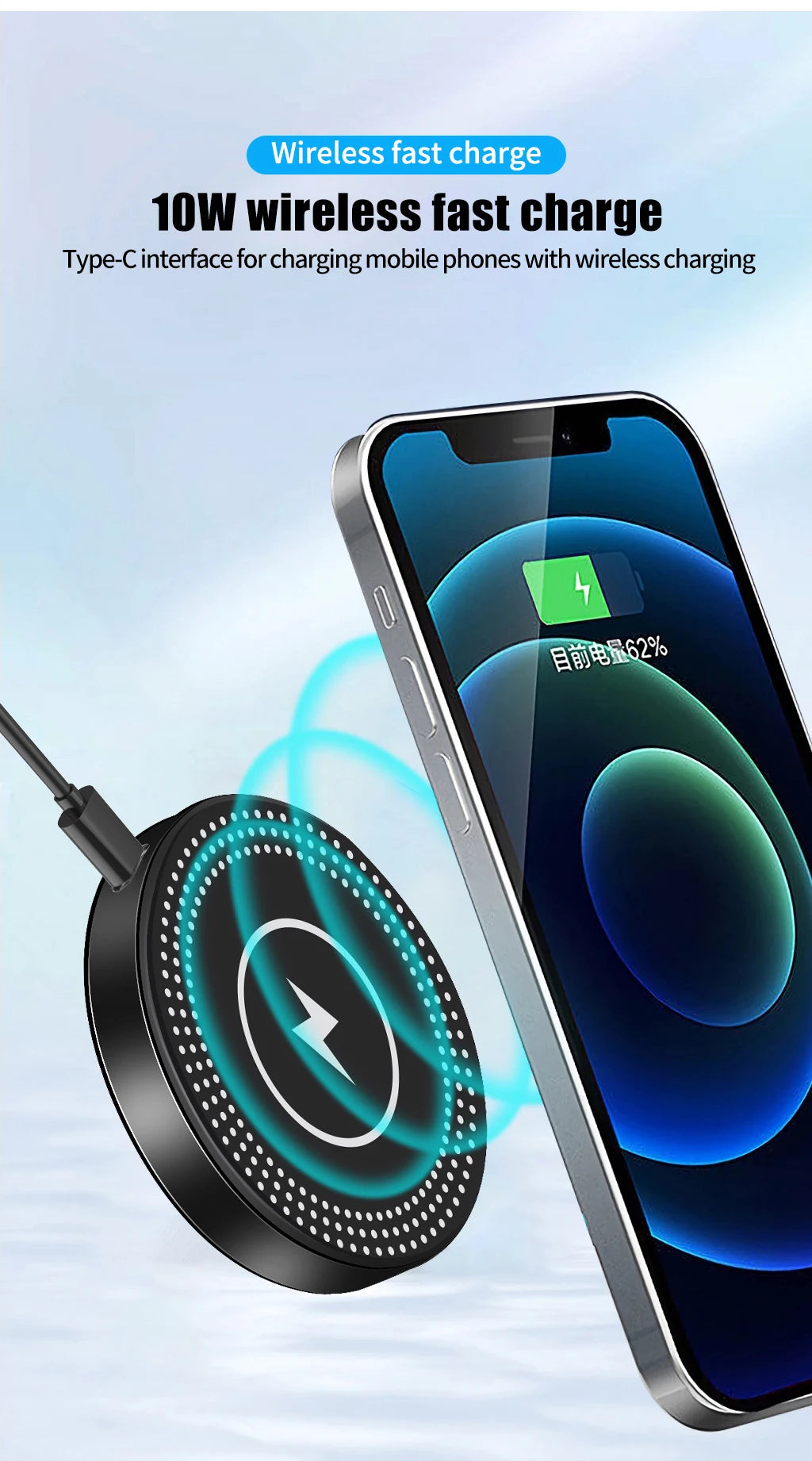 10W Magnetic Wireless Charger Phone Stand Holder for iPhone 14 13 Pro Max MagSafe 1/4 Quick Release Magnet Fast Charging Station